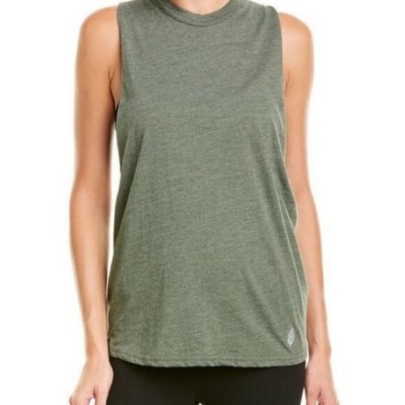 Free People Movement No Sweat Army Green Tank sz xs Designer Athleisure Boho - Picture 3 of 7